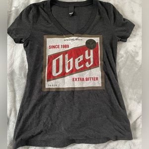 Obey Deep V-Neck Tri-blend Women’s T-Shirt